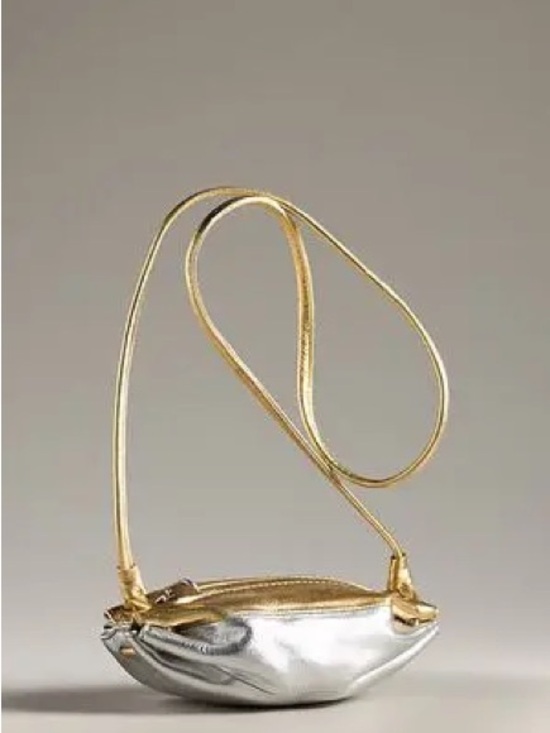 Marimekko Handbags - Marimekko *mini* Karla “candy wrapper” gold and silver leather bag